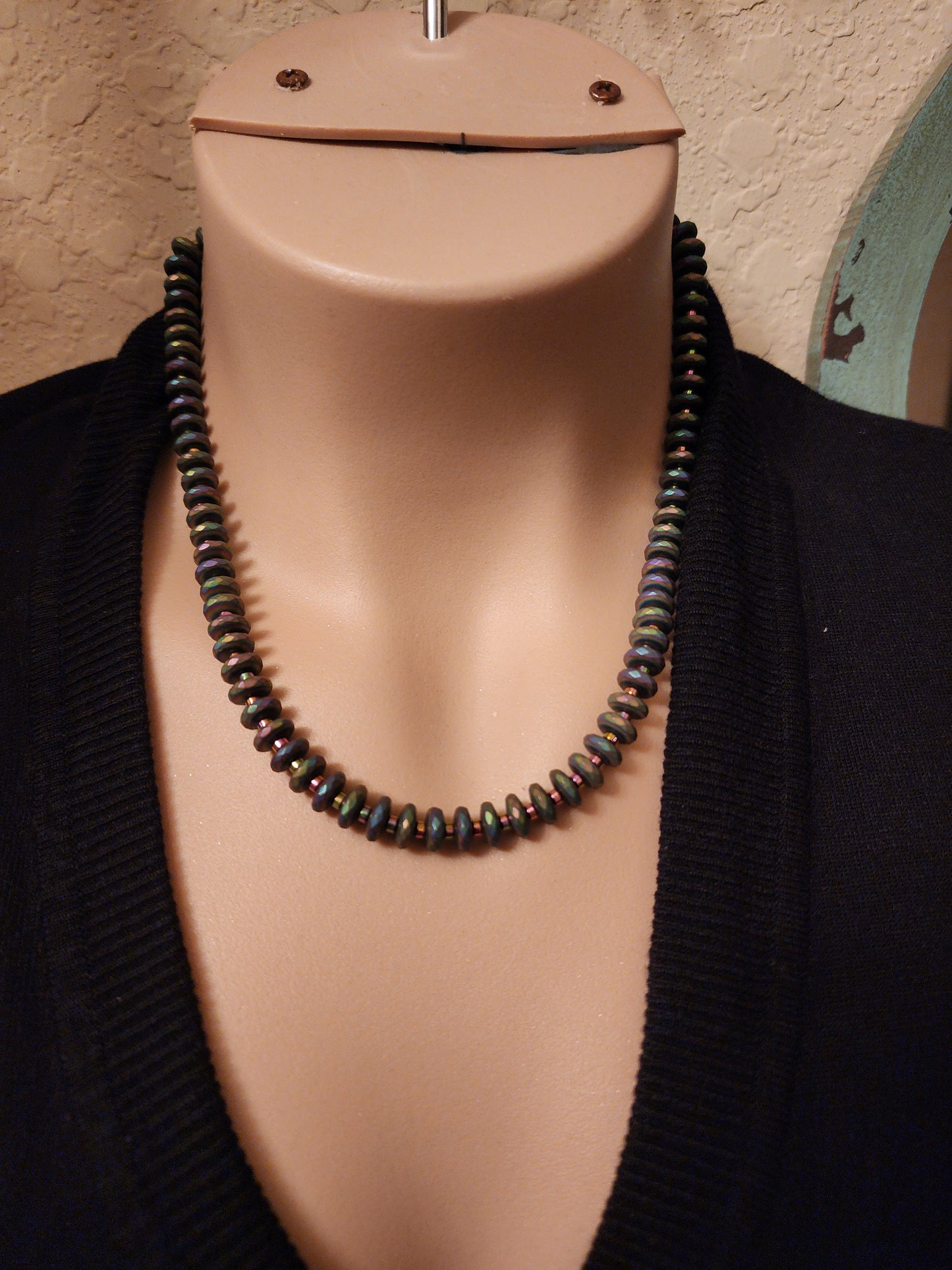 Obsidian Sparks Hematite Necklace & Earrings