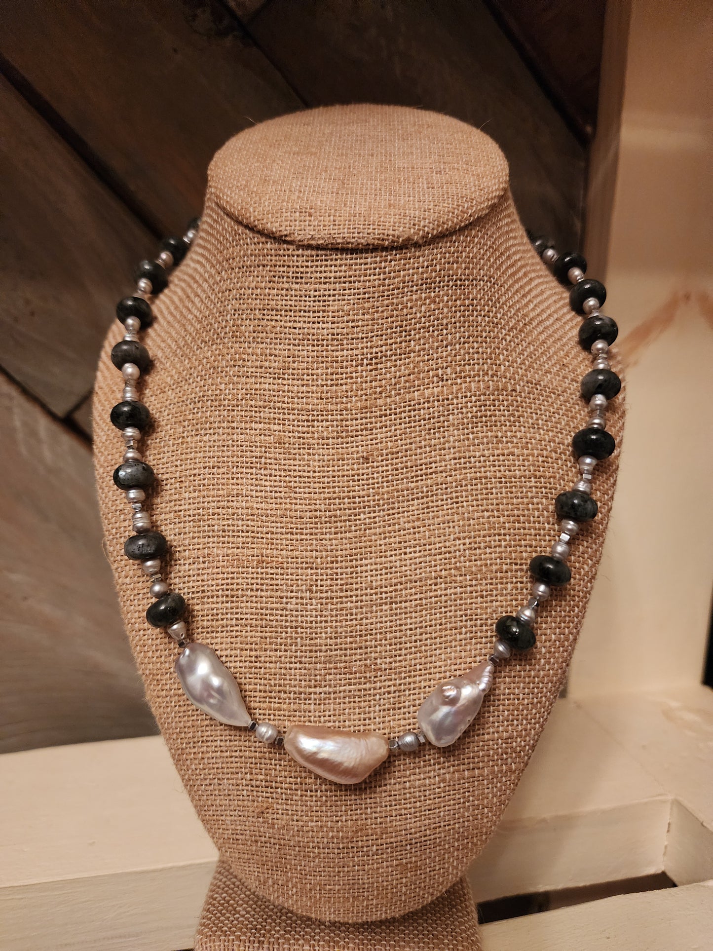 “Stone & Moonlight” Labradorite & Pearl