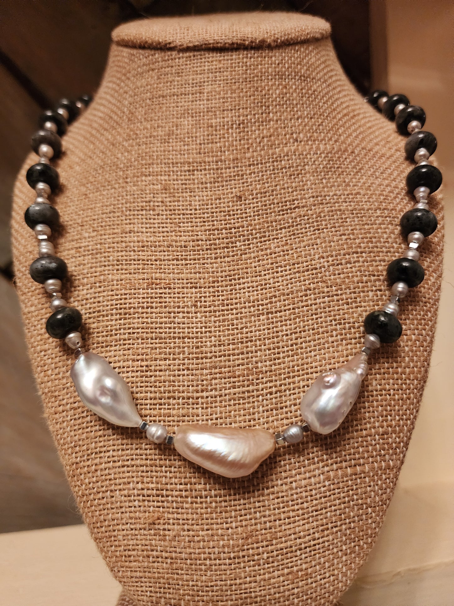“Stone & Moonlight” Labradorite & Pearl