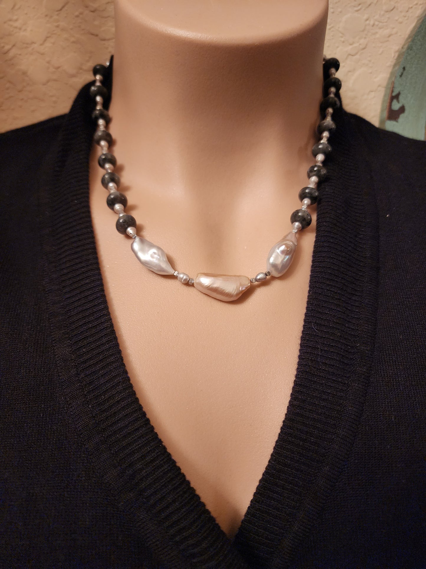 “Stone & Moonlight” Labradorite & Pearl