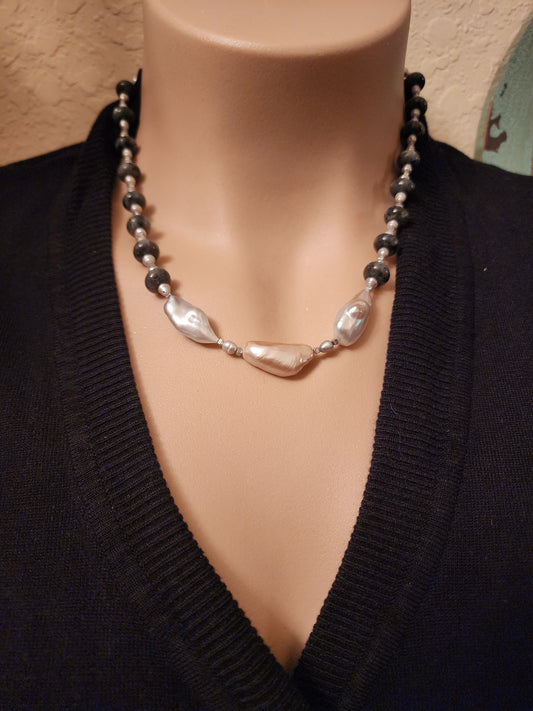 “Stone & Moonlight” Labradorite & Pearl